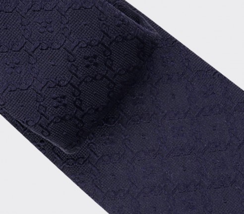Navy blue Dots Cane tie - silk - Cinabre Paris