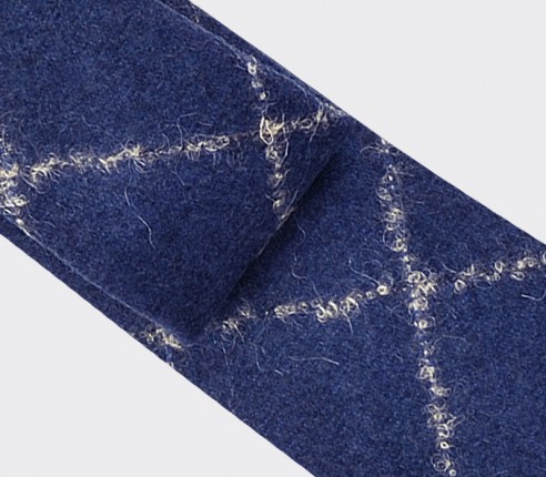 Blue Flannel curl windowspane tie - cinabre paris