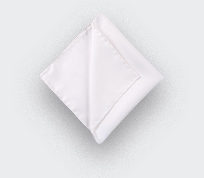 white twill silk pocket square - silk - cinabre paris white twill silk pocket square - silk - cinabre paris