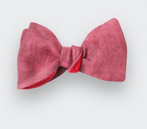 Raspberry Linen Bow Tie - CINABRE Paris