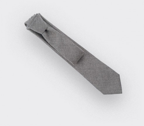cravate maille gris - laine - cinabre paris
