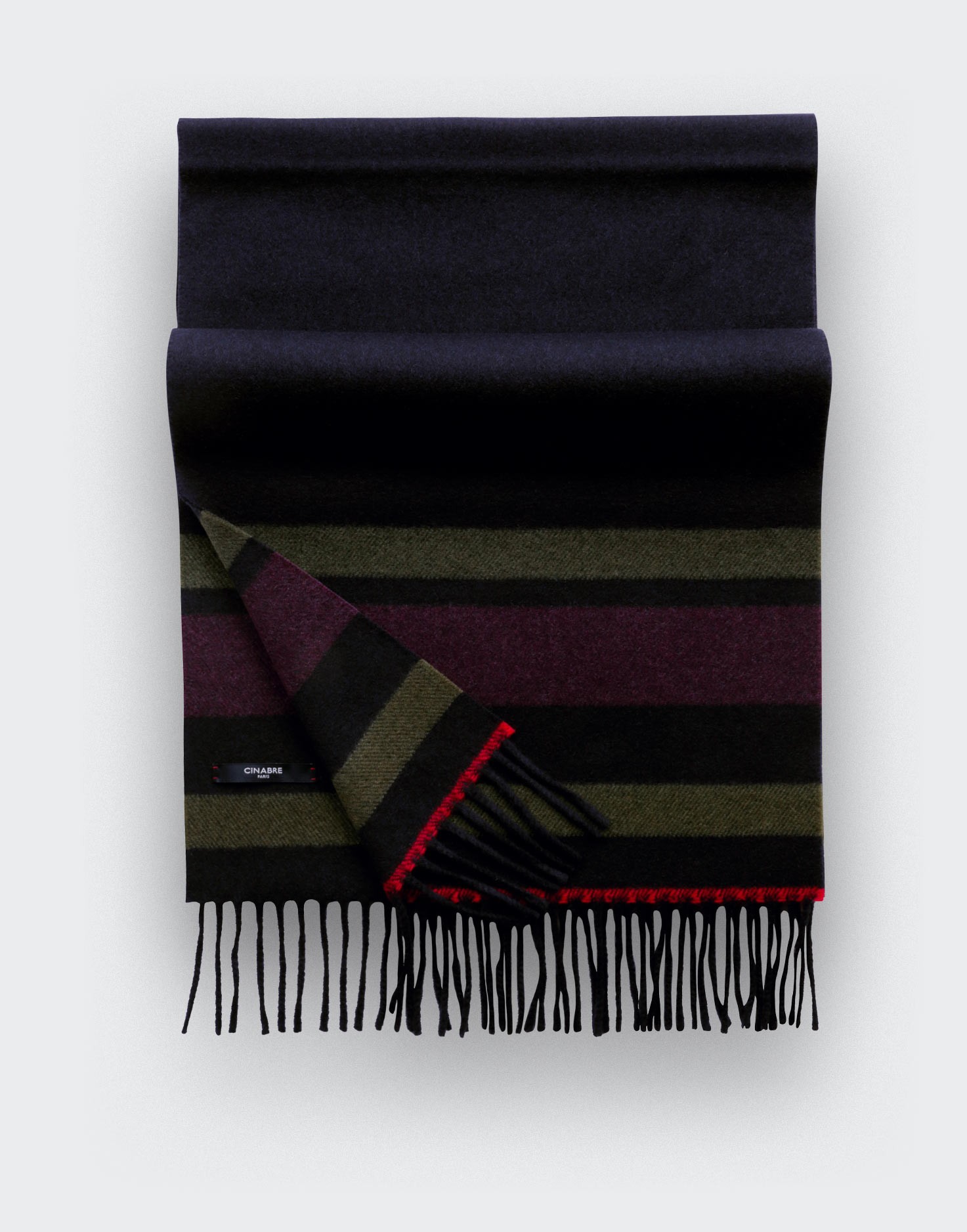 Burgundy regenerated cashmere scarf - Cinabre Paris