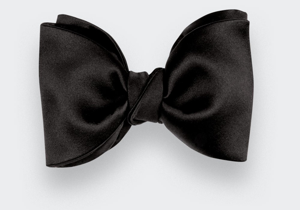 white tie black satin