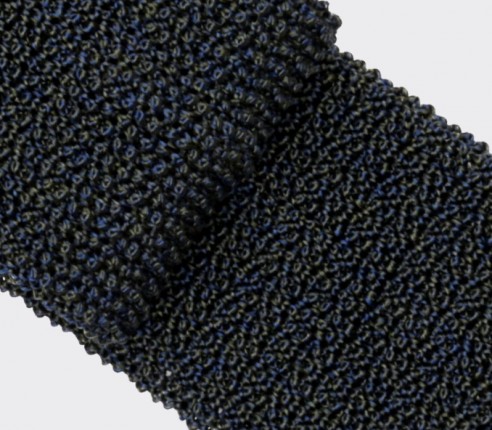Green Navy Blue Knitted Tie - Cinabre Paris