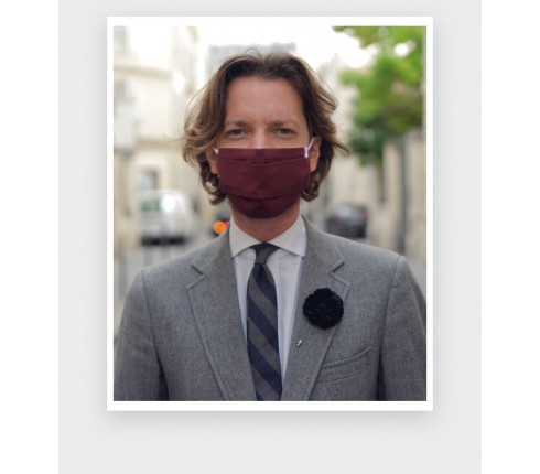 Burgundy Face Mask - Made in France -