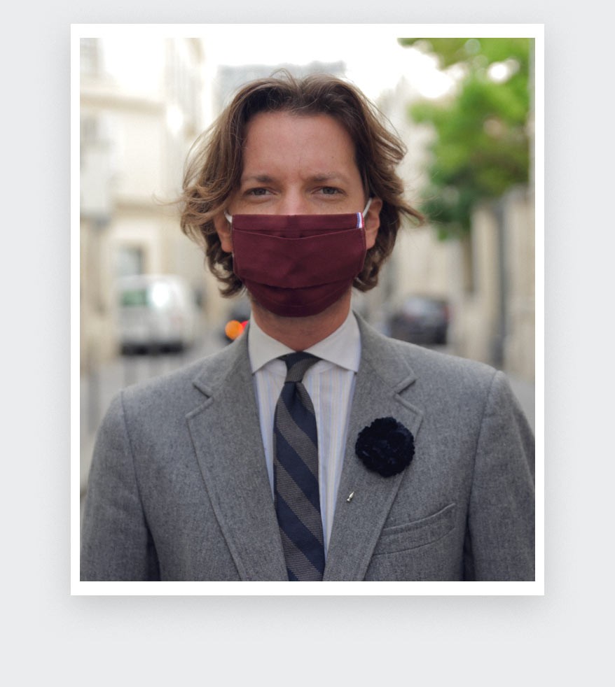 Burgundy Face Mask - Made in France -