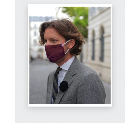 Masque tissu Bordeaux - Made in France -