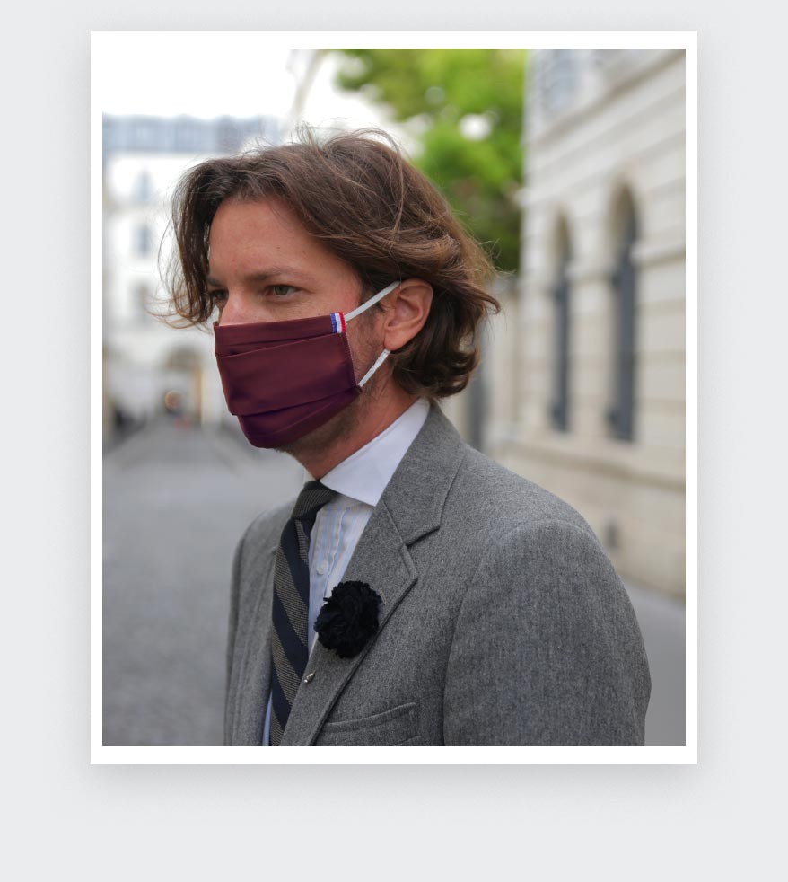 Burgundy Face Mask - Made in France -