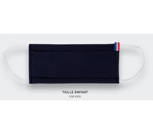 Navy Blue face mask for kids made in France