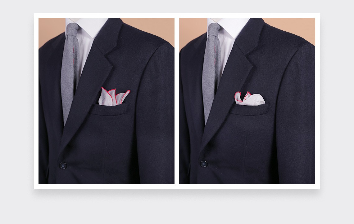 Pocket Square - White Silk Chiffon - CINABRE Paris
