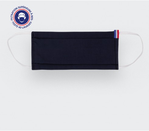 Masque tricolore catégorie 1 bleu, blanc, rouge en tissu - Made in France