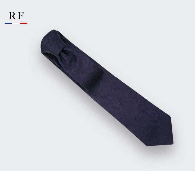 Navy blue shades Paisley Tie - silk - Cinabre Paris Navy blue shades Paisley Tie - silk - Cinabre Paris