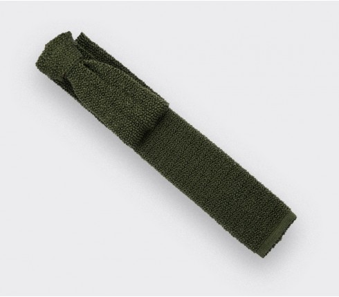 Cravate Tricot Kaki - Cinabre Paris