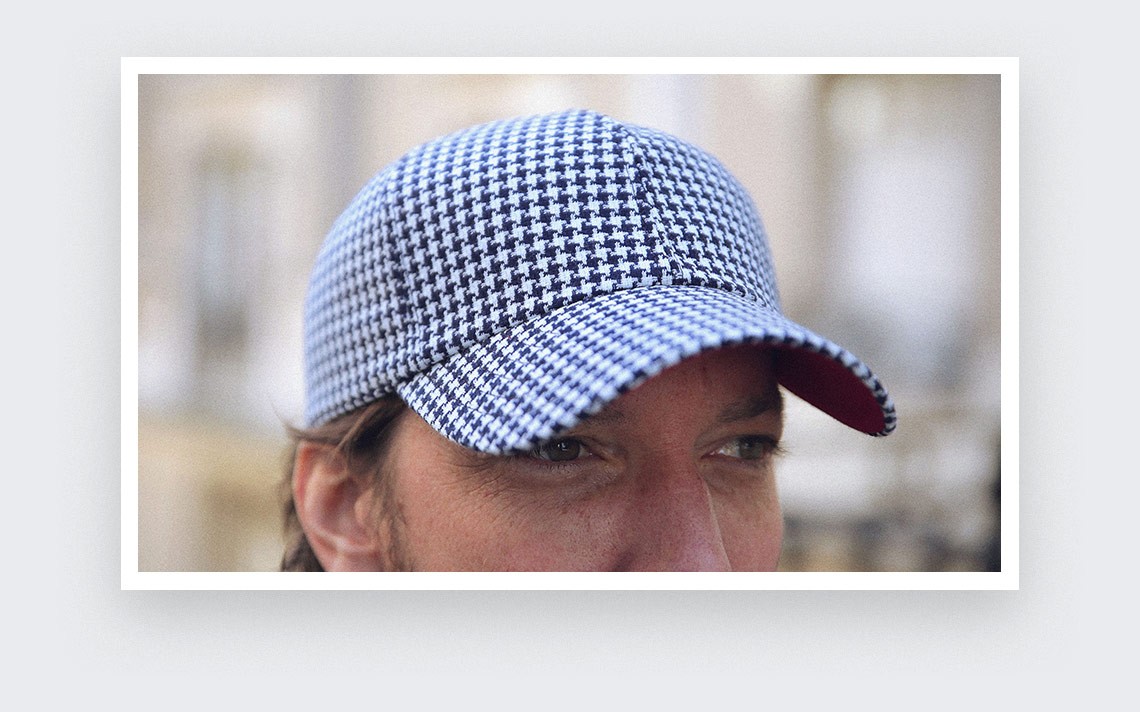 Casquette Pied de Poule n°2 Marine - Cinabre Paris