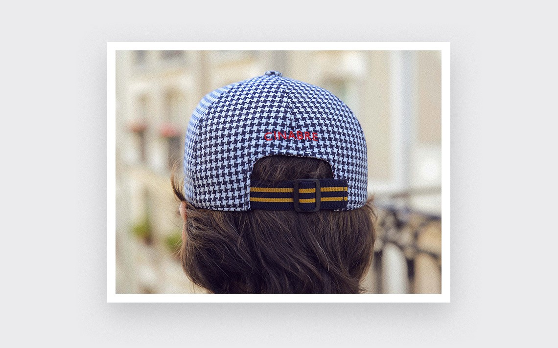 Casquette Pied de Poule n°2 Marine - Cinabre Paris