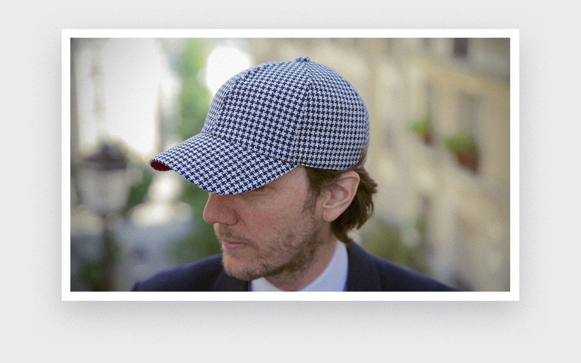 Casquette Pied de Poule n°2 Marine - Cinabre Paris