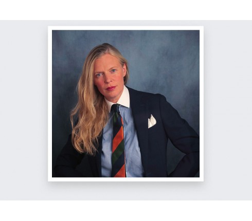 Navy Orange Green Striped Tie - Silk - Cinabre Paris