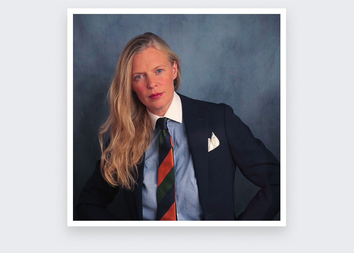 Navy Orange Green Striped Tie - Silk - Cinabre Paris