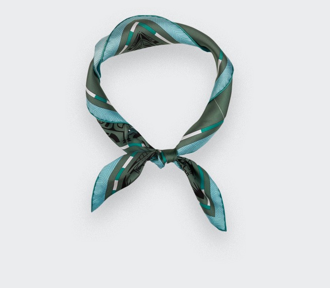 cinabre Bandana Soie Vert - Les Marquises Aller Simple