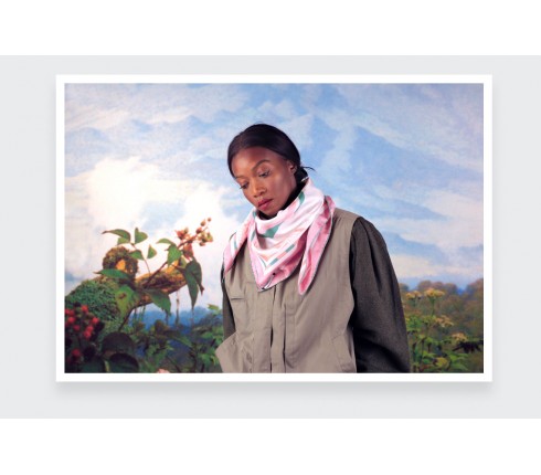 Pink Marquises Aller Simple silk scarf 90 - Cinabre Paris