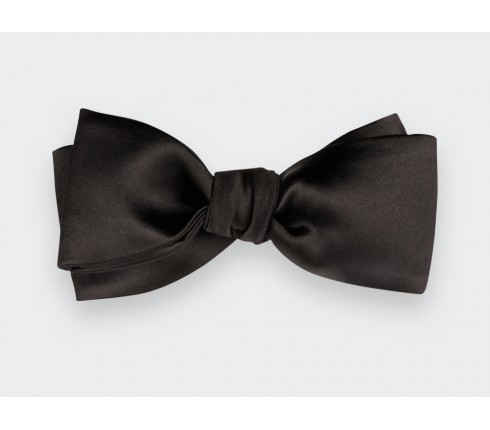 Black Satin Slim Bow Tie - Cinabre Paris
