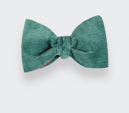 Sea Green Velvet Bow Tie - Cinabre Paris