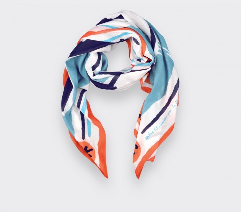 Silk Scarf - Navy Blue - Cinabre Paris