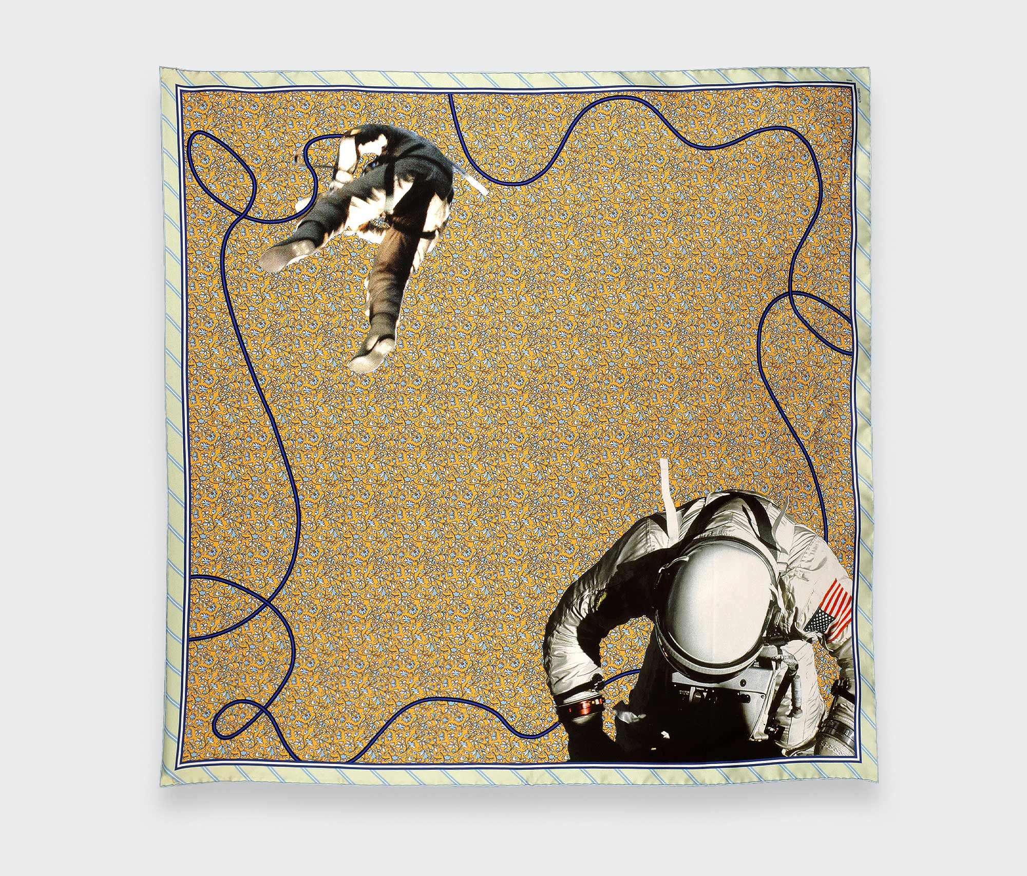 Spationaute Mustard Silk Scarf - Cinabre Paris