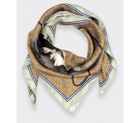 Spationaute Mustard Silk Scarf - Cinabre Paris