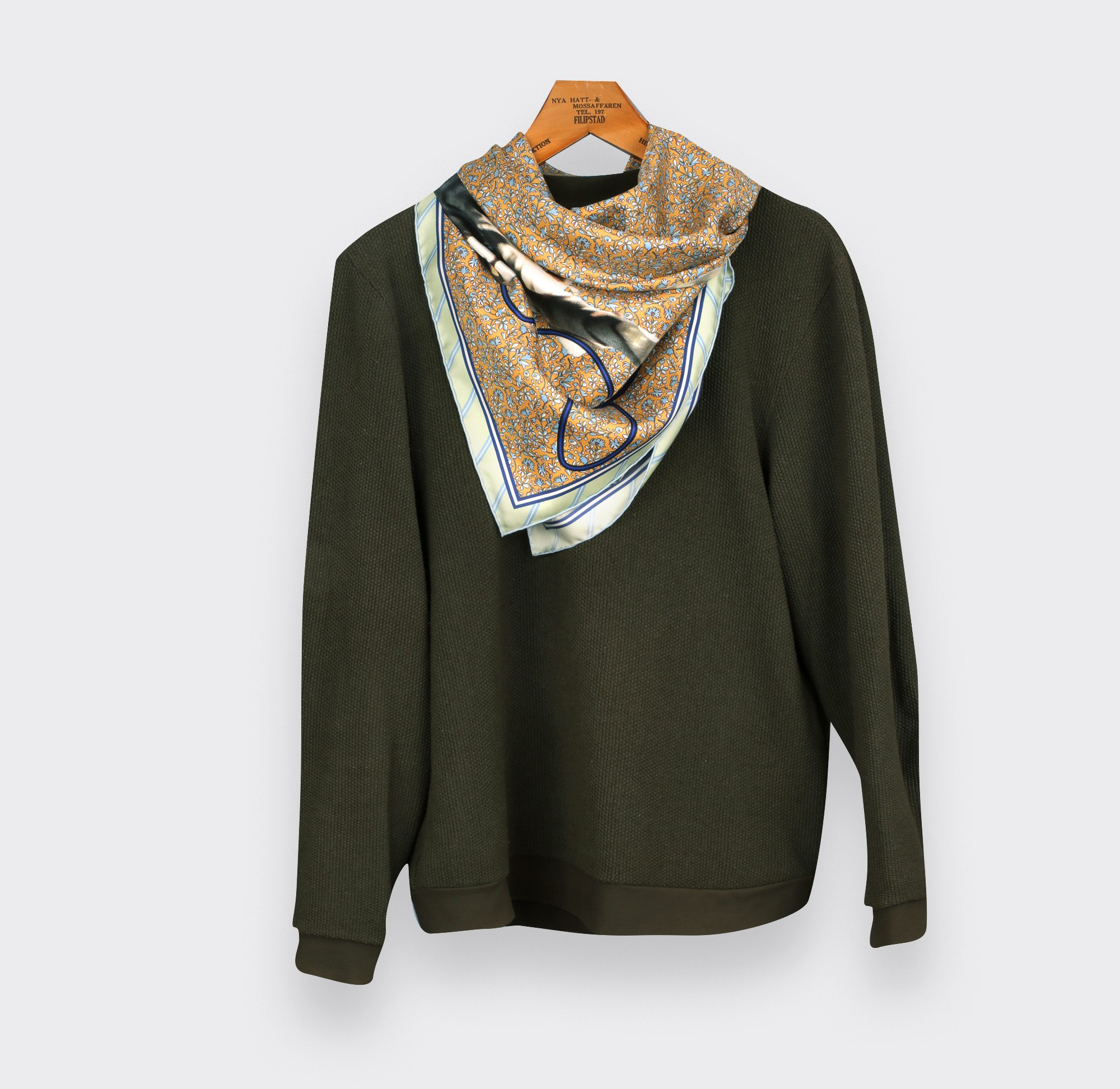 Spationaute Mustard Silk Scarf - Cinabre Paris