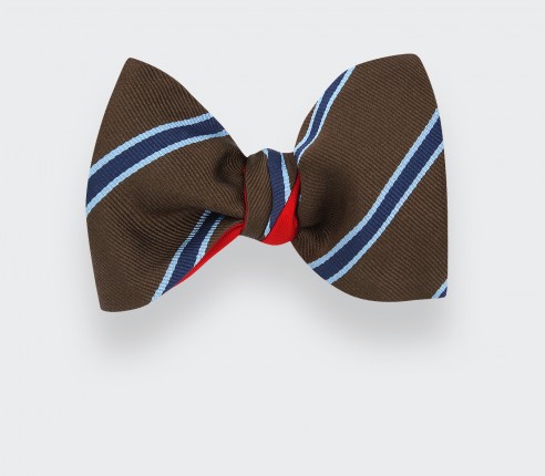 Brown and navy blue Club Bow Tie - Cinabre Paris