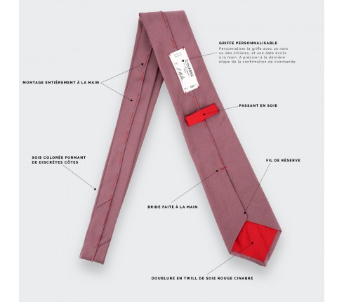 Serge Old Rose Tie - Cinabre Paris