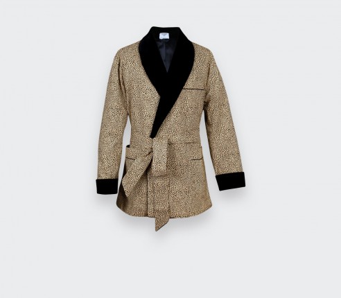 Brown Plumettes Smoking jacket