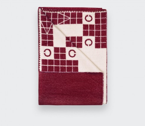 Blanket Cité Bergère Burgundy