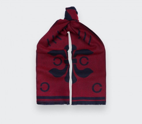 Burgundy Navy Blue Scarf Cité Bergère