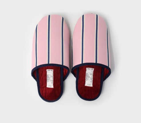Pink Striped Slippers - Made in France - Cinabre Paris