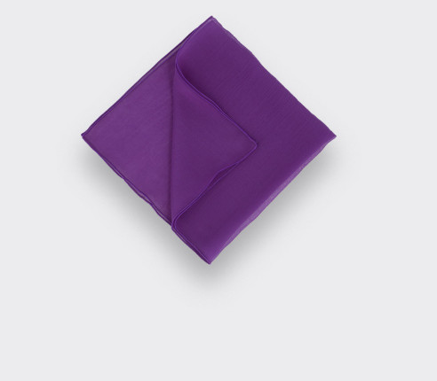 Purple Silk Chiffon Pocket Square - Cinabre Paris