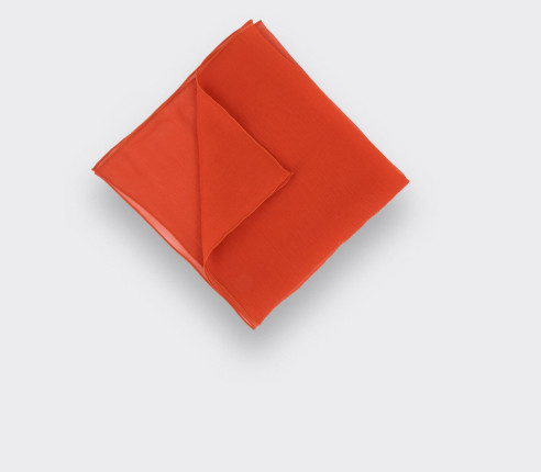 Orange Silk Chiffon Pocket Square