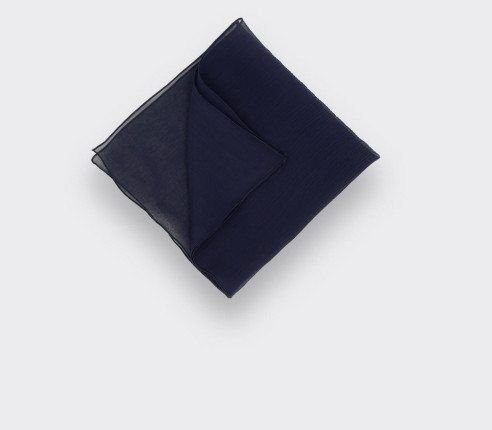 Navy Blue Silk Chiffon Pocket Square