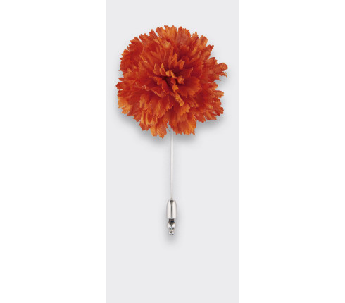 Flower Lapel Pin Orange silk  - Cinabre Paris