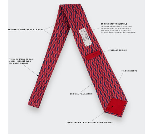 Vermilion Red Buoy Tie - Cinabre Paris