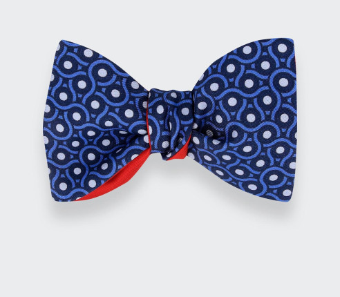 Navy Blue Cannage Bow Tie - Cinabre Paris