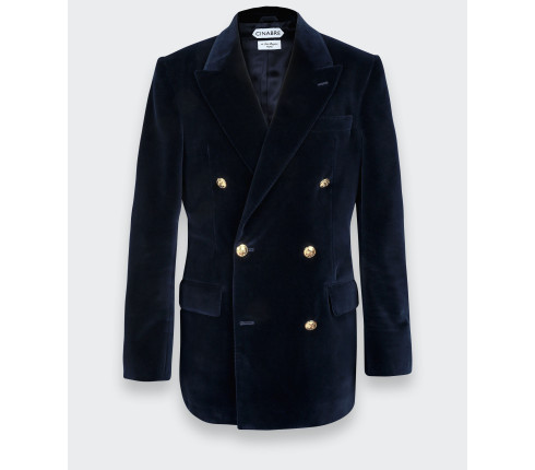 Midnight Blue Velvet Blazer N°1 - Cinabre Paris