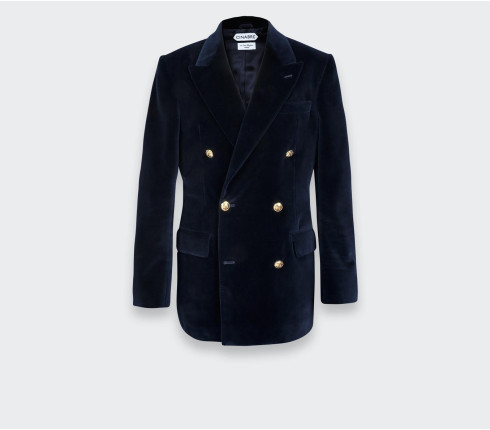 Midnight Blue Velvet Blazer N°1 - Cinabre Paris
