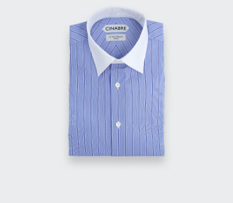 Blue Contrast Collar Shirt N°1 - Cinabre