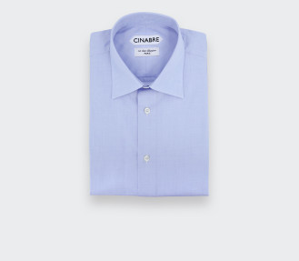 Plain Blue Poplin Shirt N°1