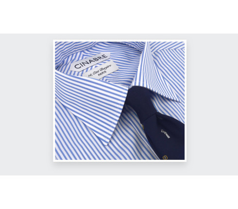 Chemise en Popeline Bleu Blanc N°1 - Cinabre Paris