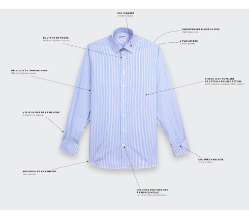 Chemise en Popeline Bleu Blanc N°1 - Cinabre Paris