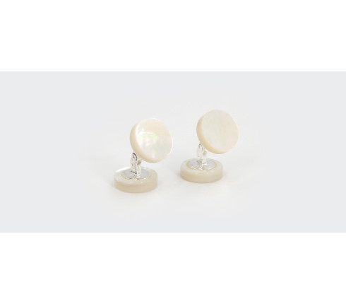 Boutons de Manchette "Cabochon d'un Jour Spécial" Mother of Pearl - Samuel Gassmann