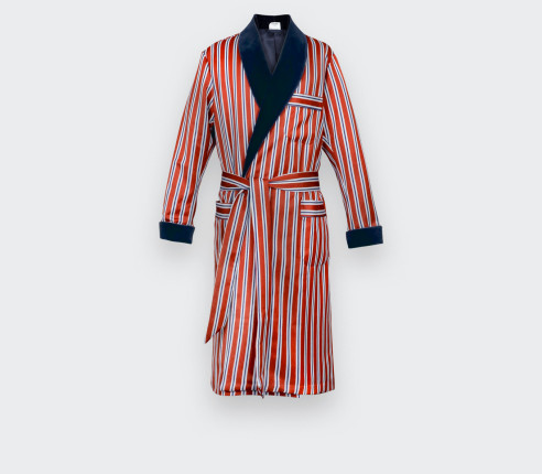 Robe de chambre Rayures Rouges - Cinabre Paris